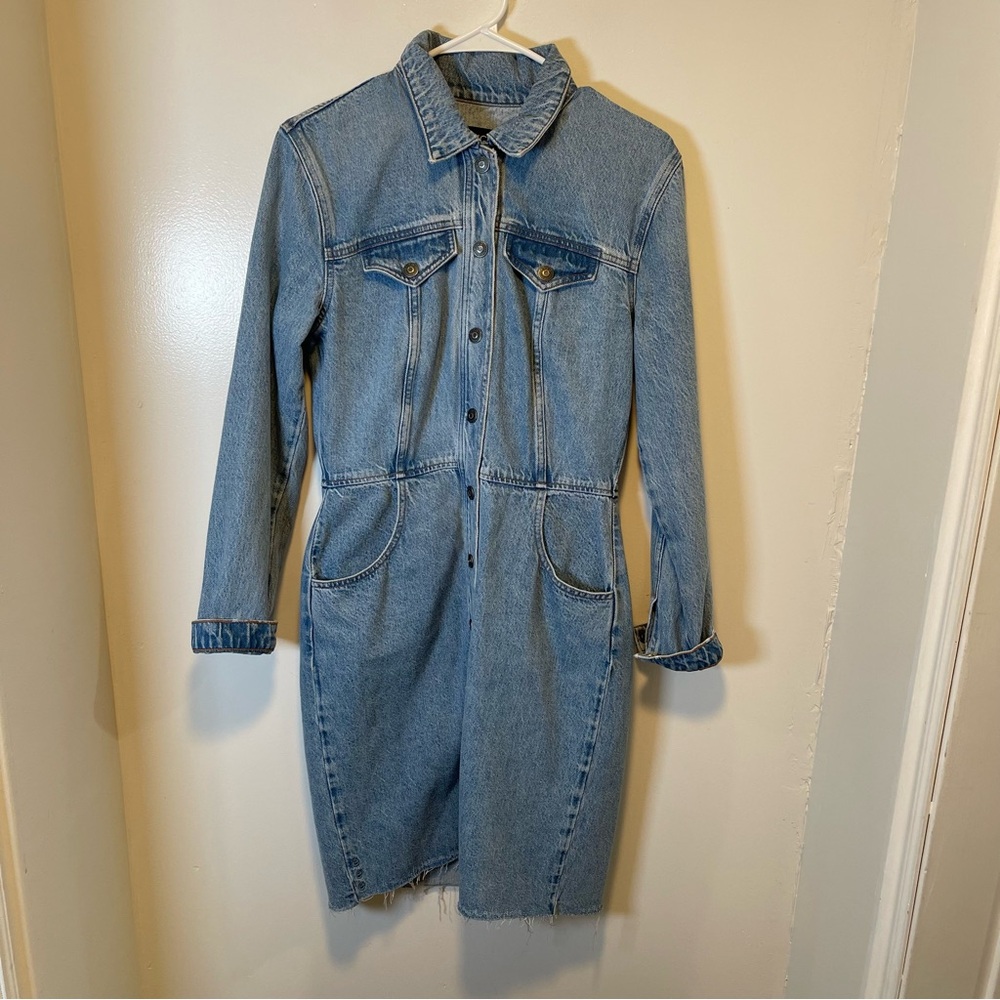 Etica denim dress full button blue women's size‎ medium